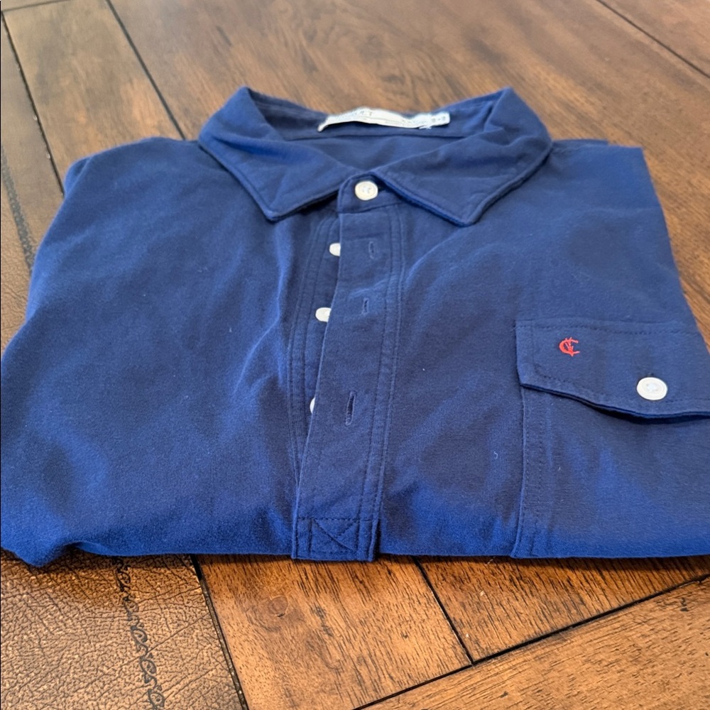 Criquet Navy Blue Casual Button Down Shirt